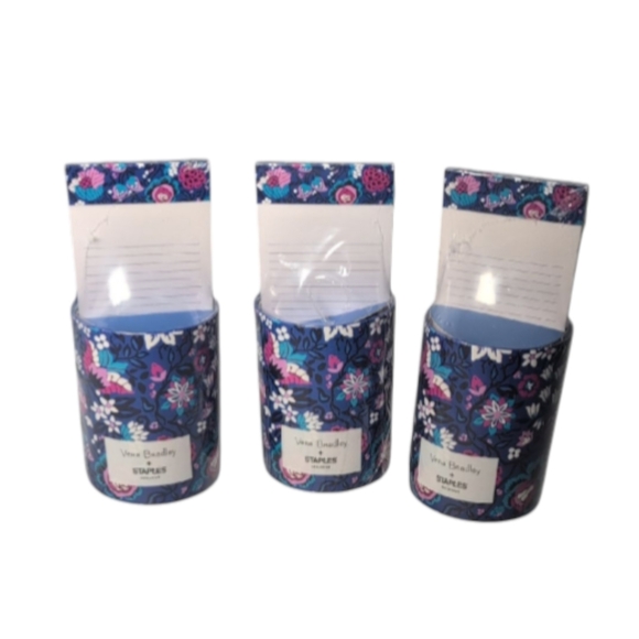 Vera Bradley Other - Vera Bradley X Staples Set of 3 Pen Cups & Magnetic Note Pad Sets in Bloom Berry